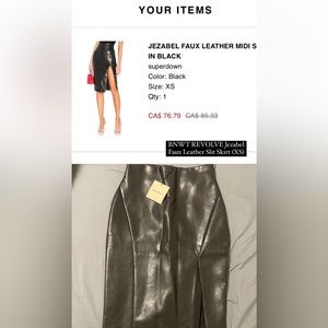 REVOLVE Jezebel Faux Leather Slit Skirt XS